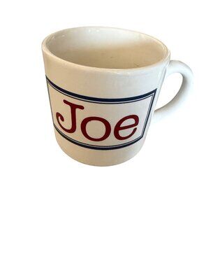 Joe Mug With Capital J Design By Grindley England White Ceramic 10 oz Capacity V